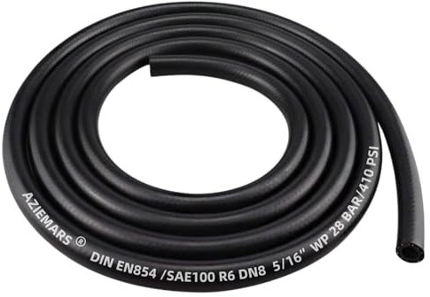 3 Meters Fuel Line Hose 8mm (5/16) ID Fuel Pipe 8mm Fuel Hose Rubber Oil Resistant, Pressure Resistant, Heat Resistant Fuel Hose for Trucks, Cars, Tractors, or Small Engines