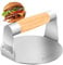 Stainless Steel Burger Press 5.5 Inch - Burger Smasher Non-Stick Grill Smasher for BBQ, Flat Top Griddle Grill Cooking with Anti-Scald Wooden Handle & Bottle Opener