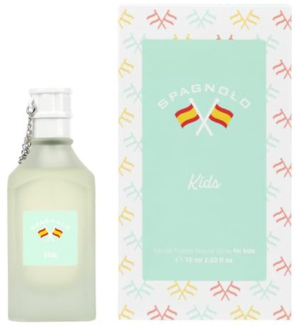 SPAGNOLO - Kids 75 ml, Colonia Niños, Perfume Formato Spray, Eau de Toilette Natural y Fresco, Aroma Almizclado Floral, Fragancia Fresca, Enérgica y de Larga Duración