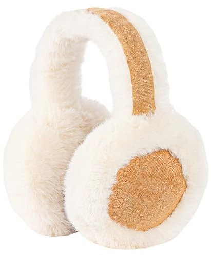 Unning Ear Muffs for Women Winter Adjustable & Foldable Fuzzy Earmuffs Fluffy Soft Ear Warmers Warm Ear Covers for Cold Weather