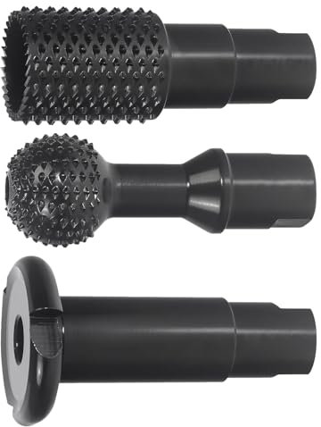 kingsea 3 Pieces Rotary Burr Set Woodworking Wood Grinder Ball Tube M14 for 115/125mm Angle Grinder Attachment Power Carving Tool for Wood Grinding Polishing Engraving