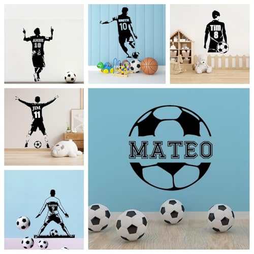 Adesivi Personalizzati Con Nome/numero Di Calciatori, Decorazioni Personalizzate Per Pareti, Adesivi In Vinile Impermeabili Per Camerette Dei Bambini(XXXL)