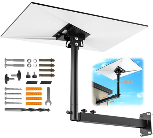 Support Starlink Gen 3 réglable à 360°, Support de mât Starlink avec adaptateur de tube Starlink Gen 3, Kit de montage mural long Starlink