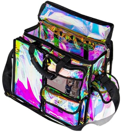 RETSAMV Große PVC Kosmetiktasche Wasserdicht Transparent, Mit Schultergurt und Mehreren Fächern – Praktischer Kulturbeutel für Reisen und Alltag
