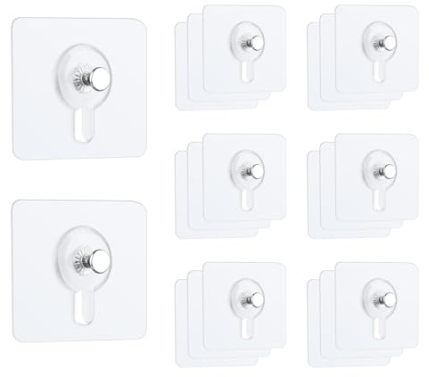 Voarge 40 ganci autoadesivi, 6 x 6 cm, facili da appendere senza chiodi, appendere quadri per cucina, manifesti, foto