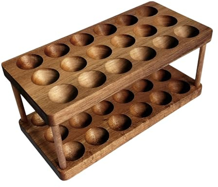 Support à œufs pour comptoir, support à œufs en bois -Support de stockage d'œufs à 2 niveaux - de plateau à, organisateur d'œufs de cuisine peu encombrant pour l'organisation et le stocka