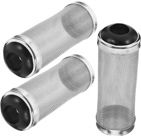 Sosoport 3pcs Stainless Steel Fish Tank Filter Mesh Covers Diameter Aquarium Intake Protective Strainers for Fish and Shrimp Safety Pre-filter Screen