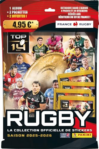 Panini Rugby Top 14 2025-2026 Album + 4 Hüllen