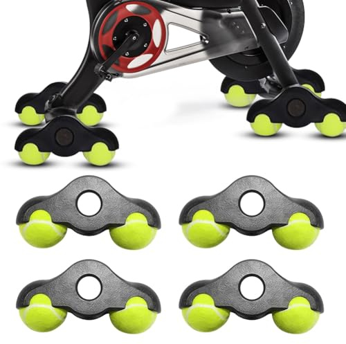 LOMUG Rocker Plate Feet, Indoor Cycling Snap Rocker Feet Adapters, Bicycle Trainer Accessories, Tennis Ball Feet, Tennis Balls Foot Adapter for Wahoo Kickr Core (4 Roller Trainers, 8 Tennis Balls)