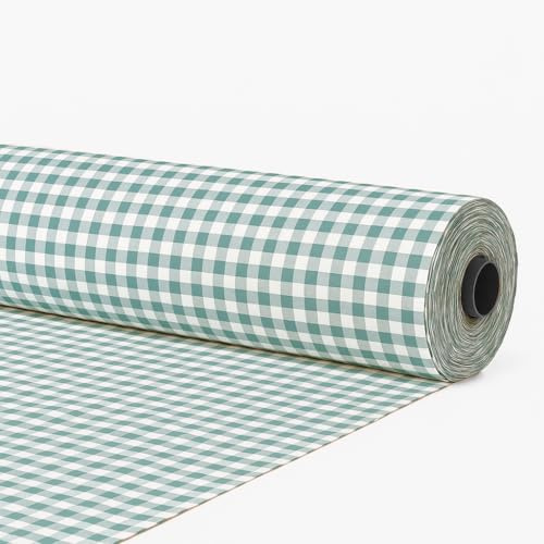 Telas por metro cuadro vichy algodón costura patchwork 1M x ancho 280 cm, color agua