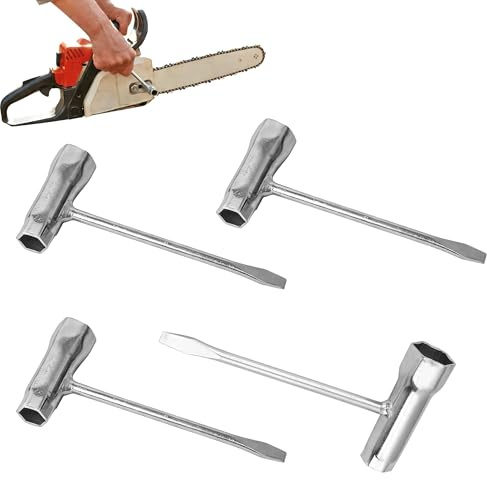 Caldamn 4 Stück Zündkerzenschlüssel, 13 mm X 19 mm Motorsägenschlüssel | Kettensägenschlüssel, T-Förmig Schraubenschlüssel Kombischlüssel, für Motorsägenmäher, Bürstenschneider
