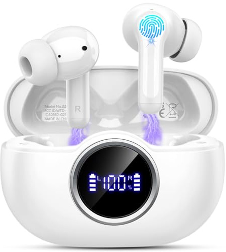 Rinsmola Wireless Earbuds, Bluetooth 5.4 Ear Buds 2026 New Wireless Headphones in Ear with 4 ENC Noise Cancelling Mics, Deep Bass Stereo Bluetooth Earphones 36H Playtime, IP7 Waterproof/USB-C Headset