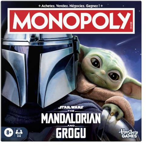 Monopoly : Star Wars The Mandalorian and Grogu, Brettspiel | inspiriert vom Film | Familienspiel für Kinder und Erwachsene | 2 bis 6 Spieler | ab 8 Jahren – französische Version