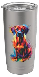 Splash Art Rhodesian Ridgeback Dog Rhodesian Ridgebacks Doppelwandiger Edelstahl-Thermobecher