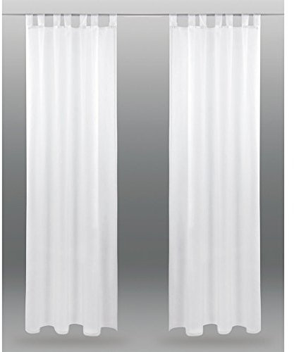 Bestlivings Schlaufenschal Noella, transparenter Dekoschal Voile b 140x l 245 cm 2er Pack, Wohnaccessoire in vielen erhältlich (weiß - reinweiß/ohne Raffhalter)