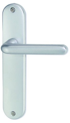 DT 2000 708810 Tignes Poignée de porte sur plaque Alu sans trou 165 mm Argent