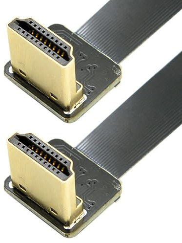 Câble connecteur Chenyang double HDMI à 90 degrés coudé, HDMI type A mâle vers mâle CYFPV, 50 cm pour photographie aérienne avec drone