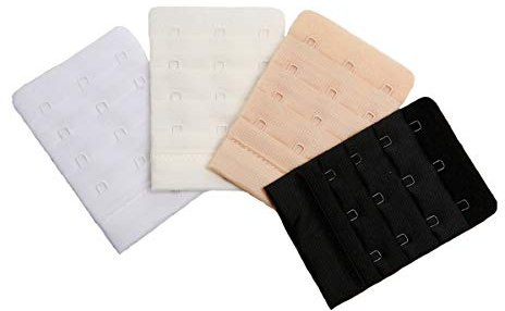 Miss Perfect Bra Back Extender - BH-Verlängerung für perfekte Passform, Farben:4er-Set 3 Haken (5.7 cm breit) versch. Farben