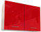 Berlioz Créations PRIMA PG8HPR Hängeschrank für Küche, 2 Dekortüren in glänzendem Rot, 80 x 33,3 x 55,4 cm, 100 Prozent französische Herstellung