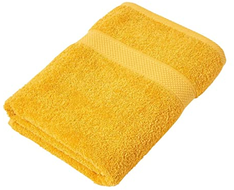 HOMESCAPES Drap de Bain en 100% Coton Turc - Ultra Doux et Absorbant - 500 g/m² - Ocre - 100 x 150 cm