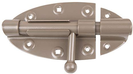 Alberts 300012 DURAVIS® Bolzenriegel | mit rundem Griff | perlbeige duplexbeschichtet RAL 1035 | Platte 112 x 72 | Bolzen-Ø 16 mm