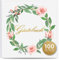 Fairytale Wedding © Gästebuch -Fotobuch Hochzeit -Hochwertig Gebundenes Buch - Goldfoliendruck -dick, weiß, Leeres beschreibbar 100 Seiten -50 Blatt - perfekt für jeden Anlass -Weißer Blumenring Thema