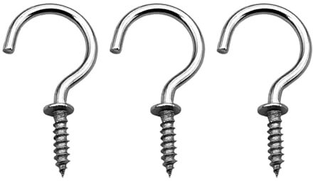 IDEALSV Ganchos de techo con tornillo de 1,46 pulgadas, gancho para taza de 1,46 pulgadas, acero inoxidable (304)