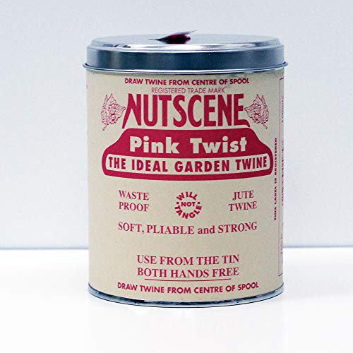 NUTSCENE Iconic Tin (Tin ‘O’ Twine) with Their Heritage Scottish Jute Twine and Hole in Top for Easy Dispensing. 14 Colors to Choose from. 164 Yards. (Pink)