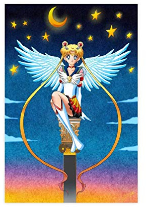 Anime-Poster Super Sailor Moon - 38 Leinwand-Poster Schlafzimmer Dekor Sport Landschaft Büro Zimmer Dekor Geschenk 40 x 60 cm ohne Rahmen