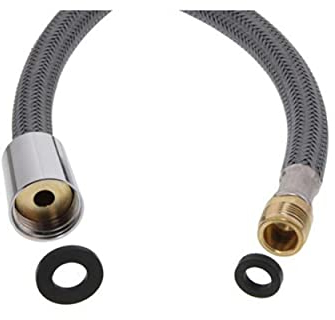 Tuyau de douche universel 150 cm 1/2 x M15 x 1 pour robinet de cuisine avec douchette extensible remplace 125763 | Tuyau de rechange avec raccords chromés | Tuyau de douche pour robinet | (chrome 150