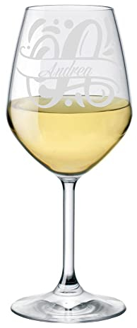 fashwork Calice da vino PERSONALIZZABILE con incisione PERSONALIZZA NOME e SCEGLI LA TUA INIZIALE idea regalo bicchiere 50 cl
