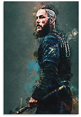 Wandkunst, Dekoration, Ragnar Lothbrok VikingS, Leinwand, Poster, Schlafzimmer, Büro, Raumdekoration, Geschenk, Dekoration, Druckbild für Wohnzimmer, Schlafzimmer, Dekoration, 30 x 45 cm