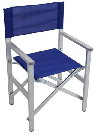 milani home - poltrona da spiaggia campeggio, alluminio e textilene, regista pieghevole outdoor, blu