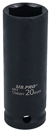 20mm 1/2 Drive Double deep Metric Impacted Impact Socket Single Hex 6 Sided