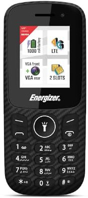 Energizer - Mobile E130S - 4G - Arabic Keypad Phone - Dual Sim Cell Phone (Nano SIM) - Black