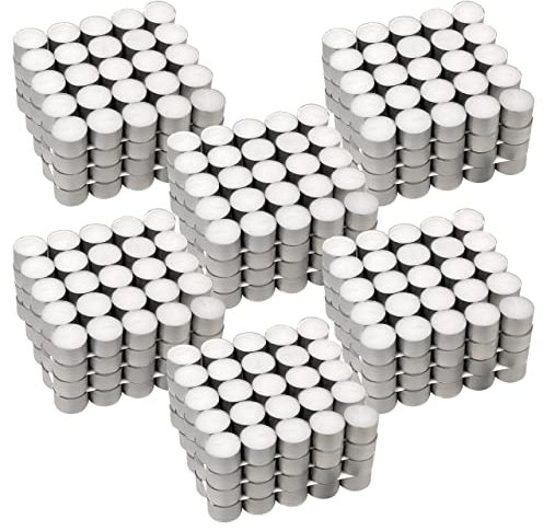Teelichter weiß mit Alutellerchen 100/200/400/600 8 Stunden Brenndauer Parfümfrei Kerzenofen (600)