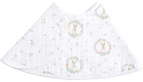 aden + anais essentials Baby Burpy Bib, 100% Cotton Muslin, Soft Absorbent 4 Layers, Multi-Use Burp Cloth & Bib for Infant & Toddler, 57cm x 28cm, Single, blushing bunnies