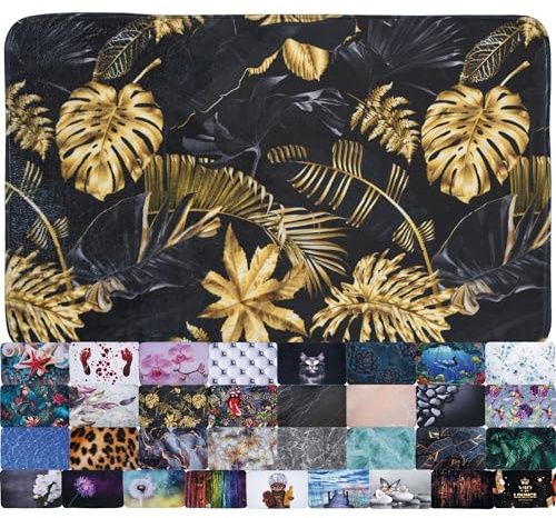 Sanilo Bath Mat, Wide Choice of Beautiful Non-Slip Bath Rugs, Super Soft, Quick-Drying, Washable (Golden Leaves, 70 x 110 cm)