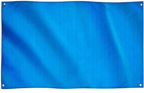Runesol Bandera Azul, 91x152cm, 3ft x 5ft, Bandera Fondo Azul, Bandera Azul en Blanco, 4 Ojales, Ojales en Cada Esquina, Banderas de Color, Banderas Premium, Interior, Exterior, Colores Intensos