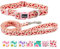 Olahibi Ensemble collier et laisse pour chien, motif cerise mignon, matériau polyester, laisse de 1,5 m, pour chiots. (taille XS, cerise rose)