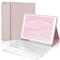 JADEMALL Coque Clavier avec Touchpad pour iPad 6eme/5eme Generation 2018/2017 9.7, AZERTY Clavier avec Pavé Tactile pour iPad 9.7 Air 2/1 2014/2013, Détachable Clavier avec Porte-Crayon, Rose