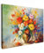 MuchoWow© Leinwände 80x60 cm Wall Decoration Bilder Schlafzimmer Deko Pictures Canvas Painting Wanddekoration Wohnzimmer Kunstdruck - Blumen - Bunt - Ölfarbe - Blumentopf