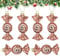 Christmas Candy Ornaments, 6 Pieces Christmas Tree Candy Hanging Decorations Glitter Candy Cane Ornament Sweet Shaped Baubles Hanging Pendants for Xmas Party Home Decor A7TGGJ (rose gold)