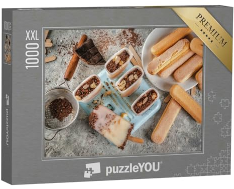 Puzzle 1000 Teile XXL „Tradition neu interpretiert: Tiramisu Popsicles Eiscreme“ – aus der Puzzle-Kollektion Essen und Trinken