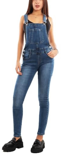 Toocool - Salopette Jeans Donna Overall Denim Pantaloni Jumpsuit Slim Fit K027 [S,blu]