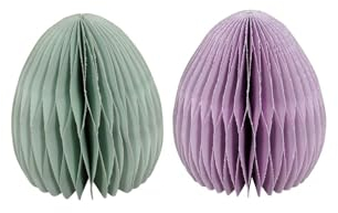 finehomegarden Osterei Waben-Optik Ø8 H10cm 2FB sort. Osterschmuck Papier&Pappe Ostern Deko