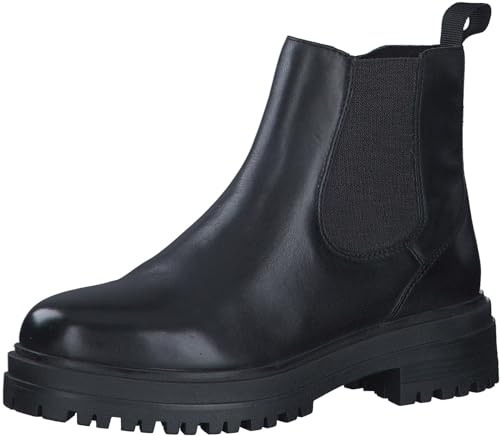 MARCO TOZZI Damen Chelsea Boots aus Leder mit Reißverschluss, Schwarz (Black), 41 EU