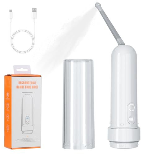 GUSTYLE XTB-W Bidet portatile, 180 ml, impermeabile IPX7, 3 modalità, silicone acrilonitrile butadiene stirene (ABS), bianco