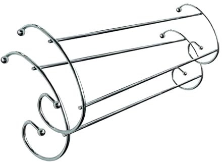PD - 2 Bar Chrome Radiator Airer - Laundry Clothes Towel Rail - Heavy Duty Radiator Mounted Dryer - 1M Drying Space - Garment Hanging Rack - Space Saving Curved Shape - Compact & Lightweight (2)