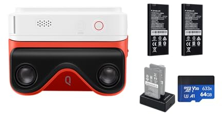 KanDao QooCam EGO 3D Kamera - 24MP Fotos 4K 60FPS Videos Viewer-Integrierte 3D Stereoskopische Kamera, Kompatibel mit VR Headsets/AR Brillen/Projektoren, Weißes Ladeset